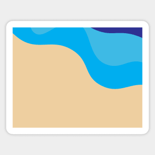 Abstract Blue waves and Brown sand background Sticker